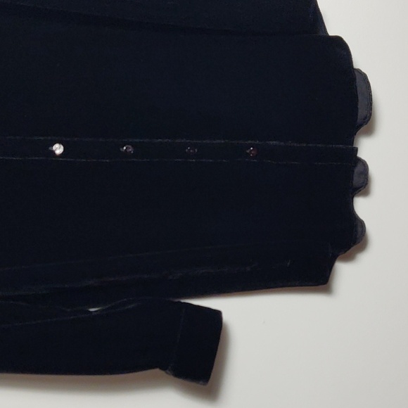 EILEEN FISHER Black Velvet Collared Silk Long Shirt Size Small - Picture 3 of 16